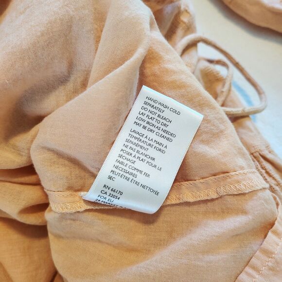 Cleobella Peach Tiered Mini Dress XS Bohemian Cottage Peasant Feminine Textured - Picture 6 of 9